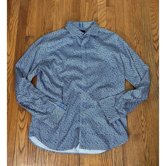 Robert Graham Dervin Long Sleeve Button Down Woven Shirt Blue Mens XL - Picture 2 of 9